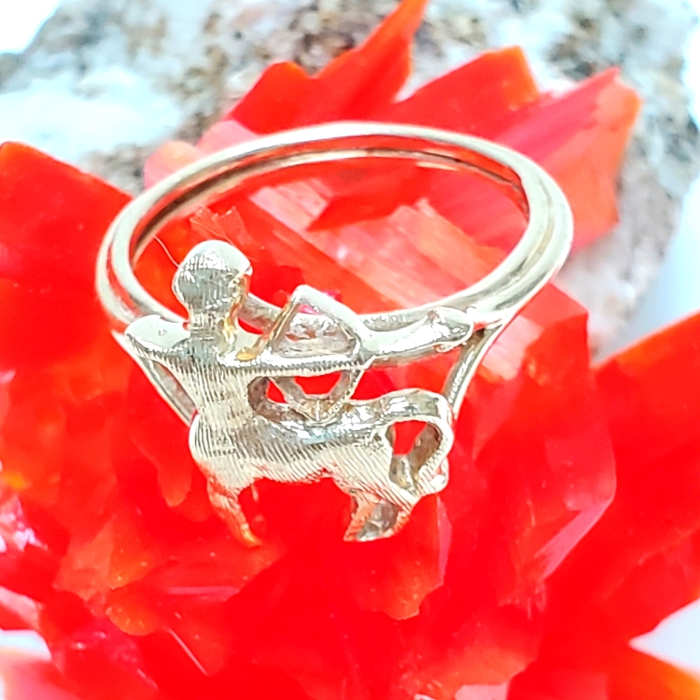 14k Yellow Gold Sagittarius Ring Yellow Gold Unisex 3.4 grams Zodiac Ring SZ 6
